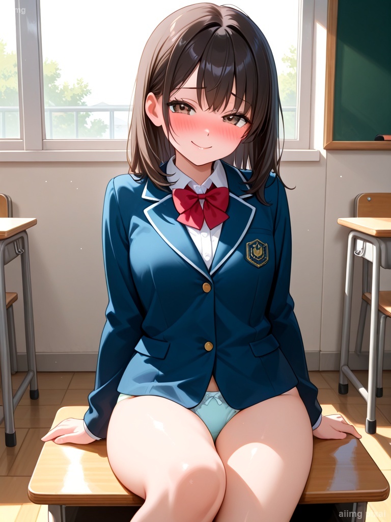 スカートを履いていない制服の女の子：1