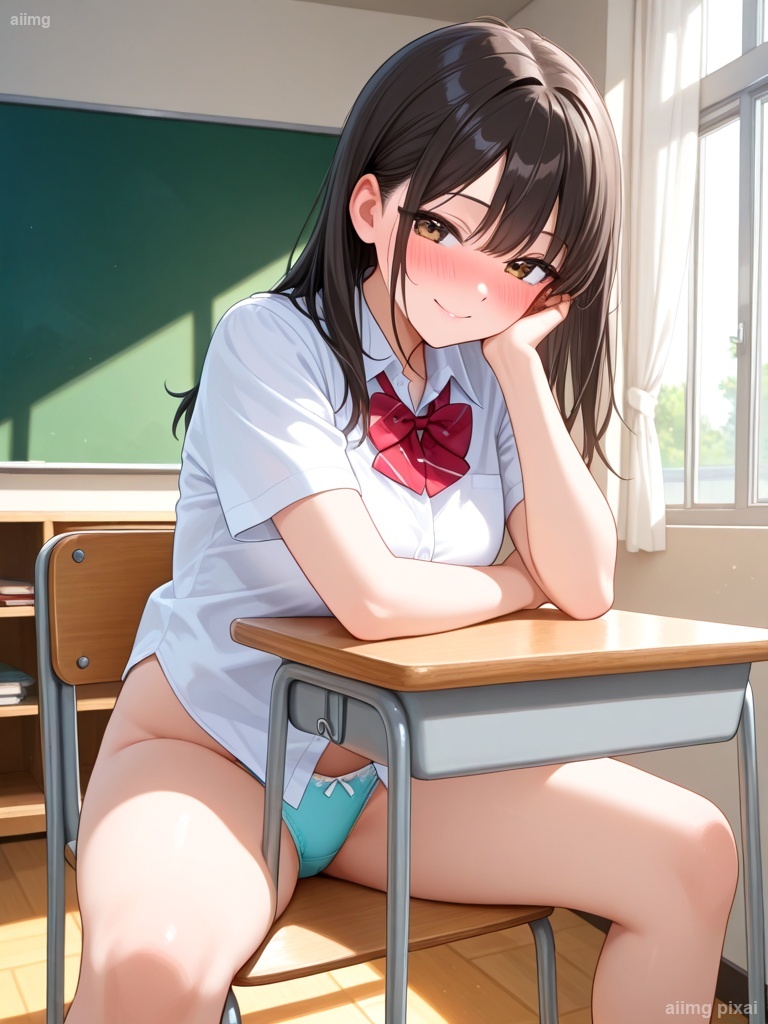 スカートを履いていない制服の女の子：1