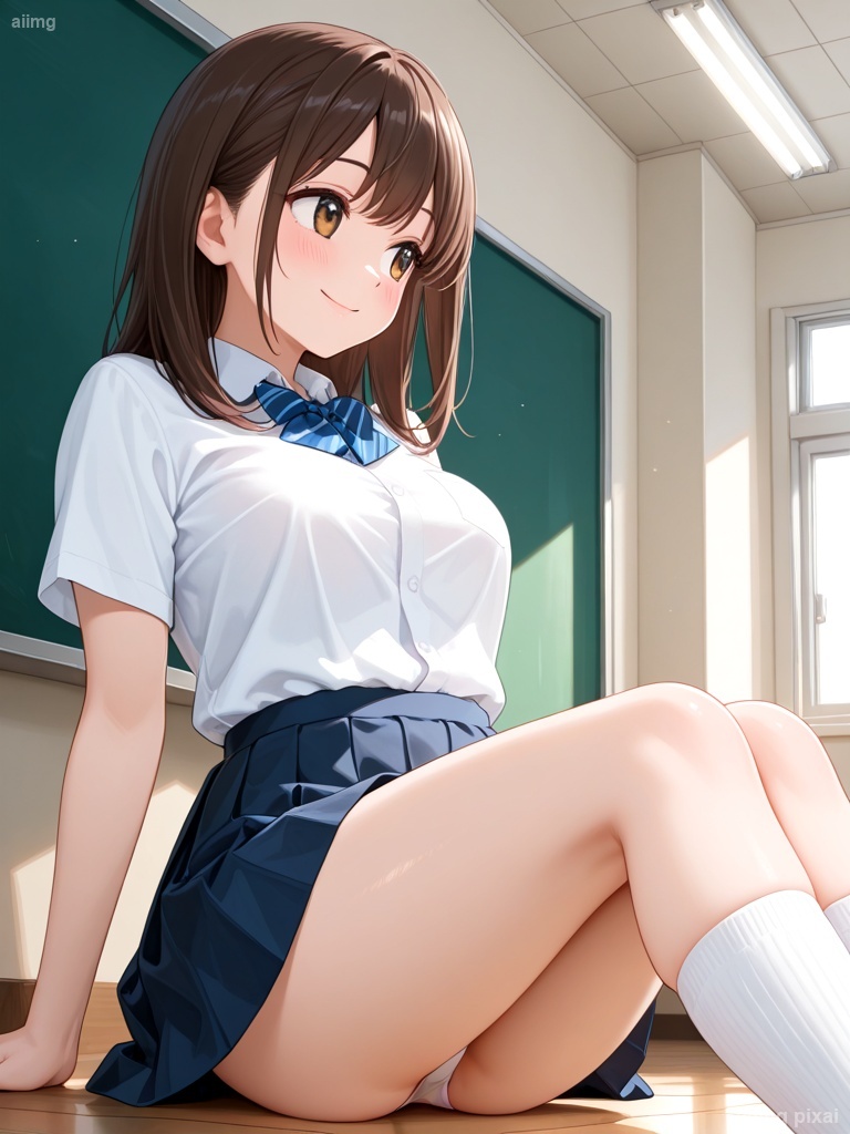 女の子の制服パンチラ：4
