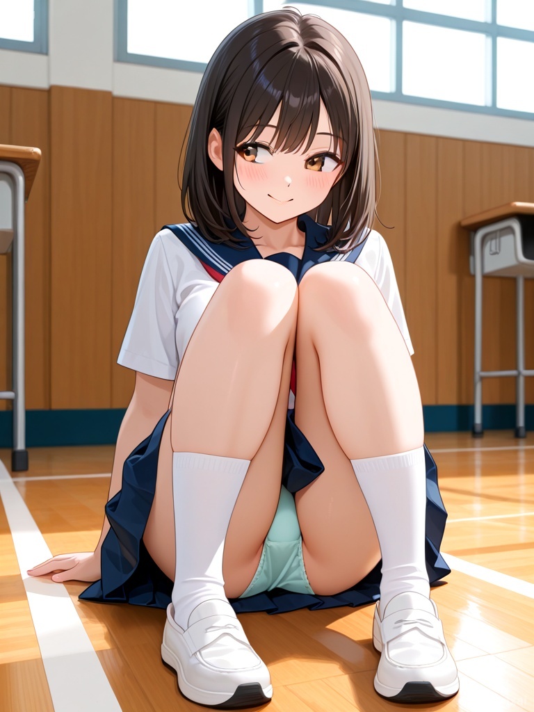 女の子の制服パンチラ：4