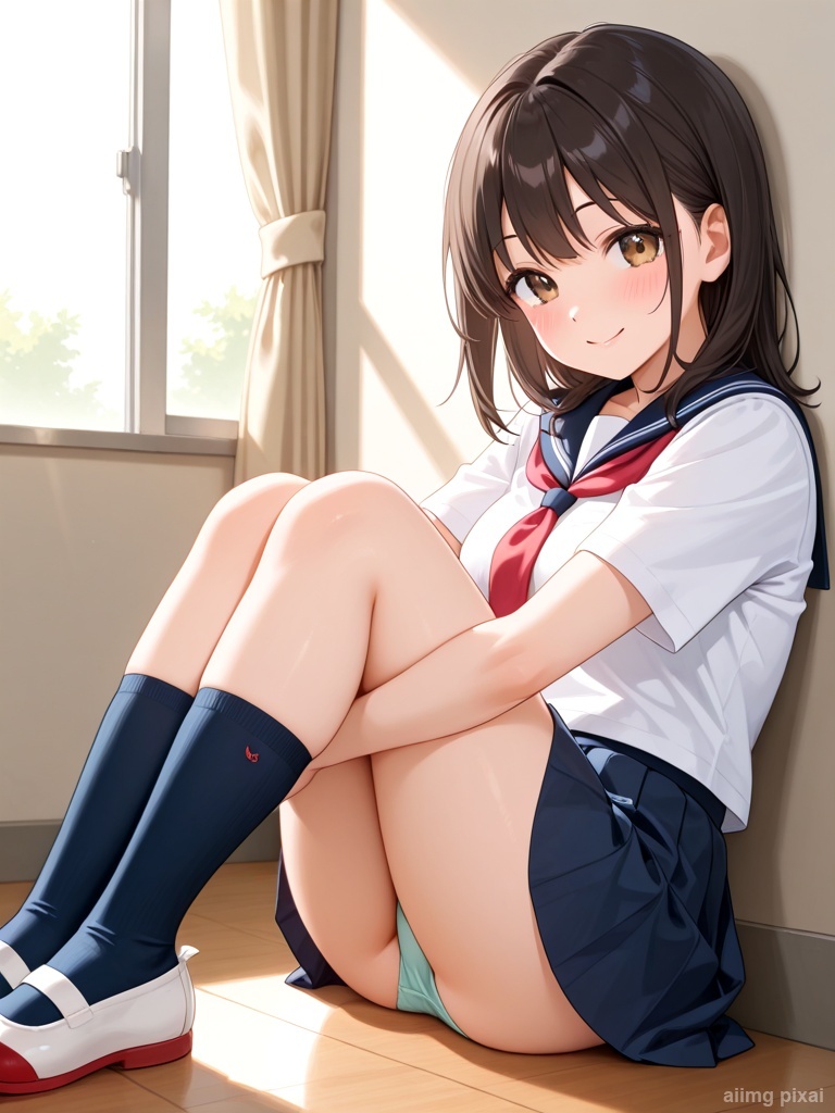 女の子の制服パンチラ：4