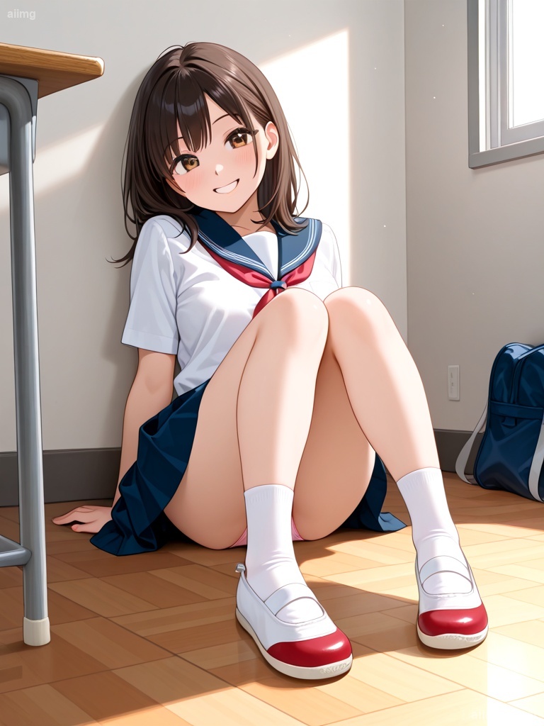 女の子の制服パンチラ：4