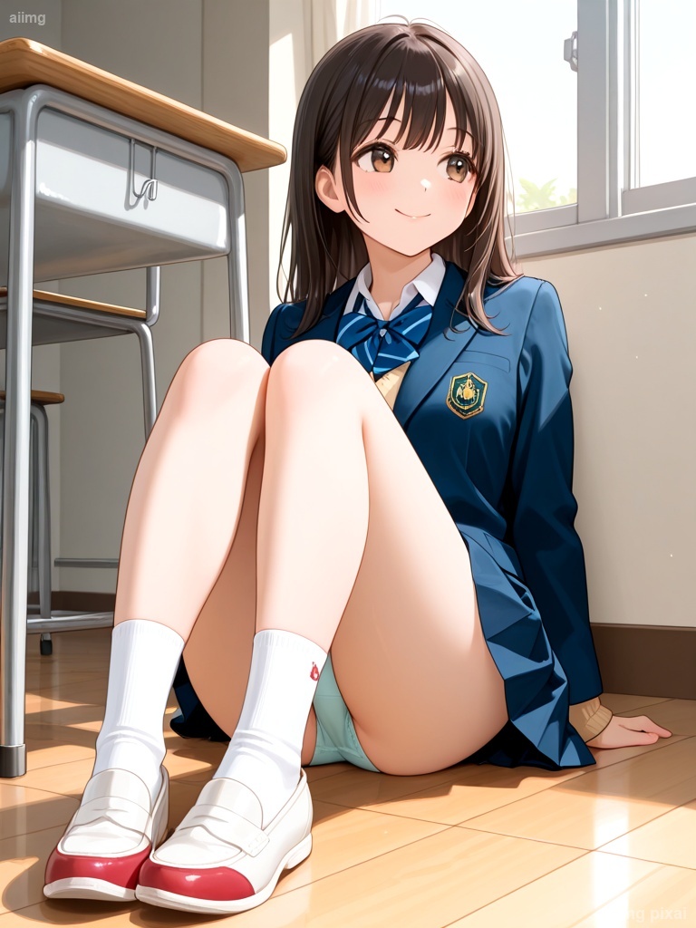 女の子の制服パンチラ：4