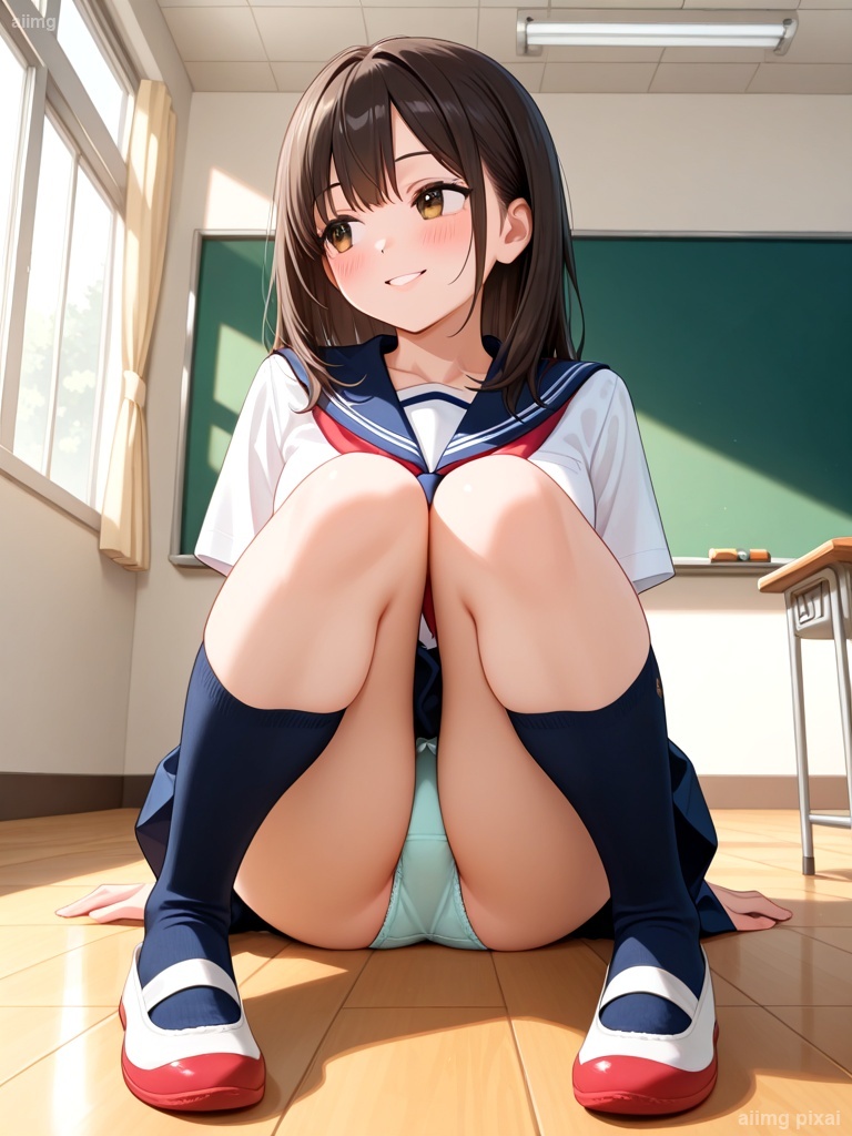 女の子の制服パンチラ：4