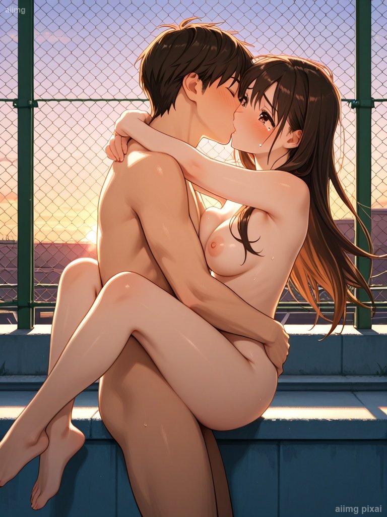 屋上でエッチをしている女の子：2