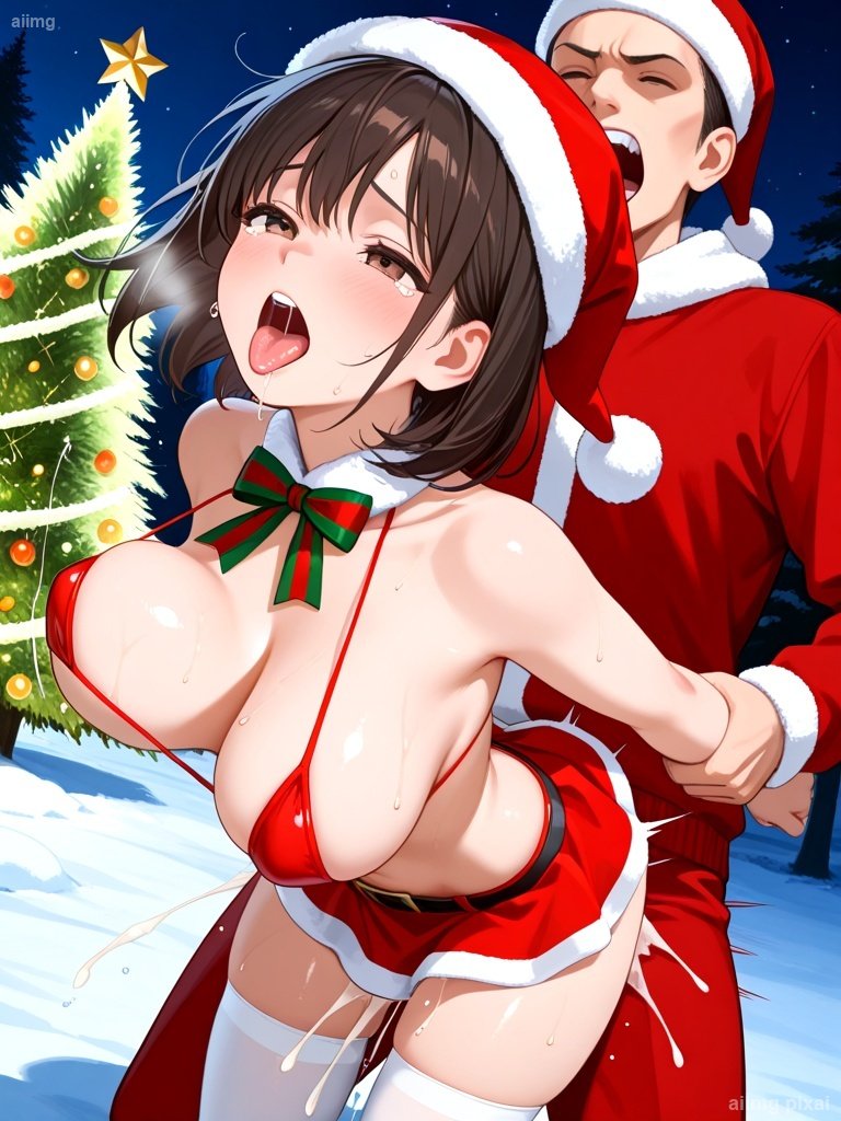 メリークリスマス 部屋でサンタ服の女の子：6