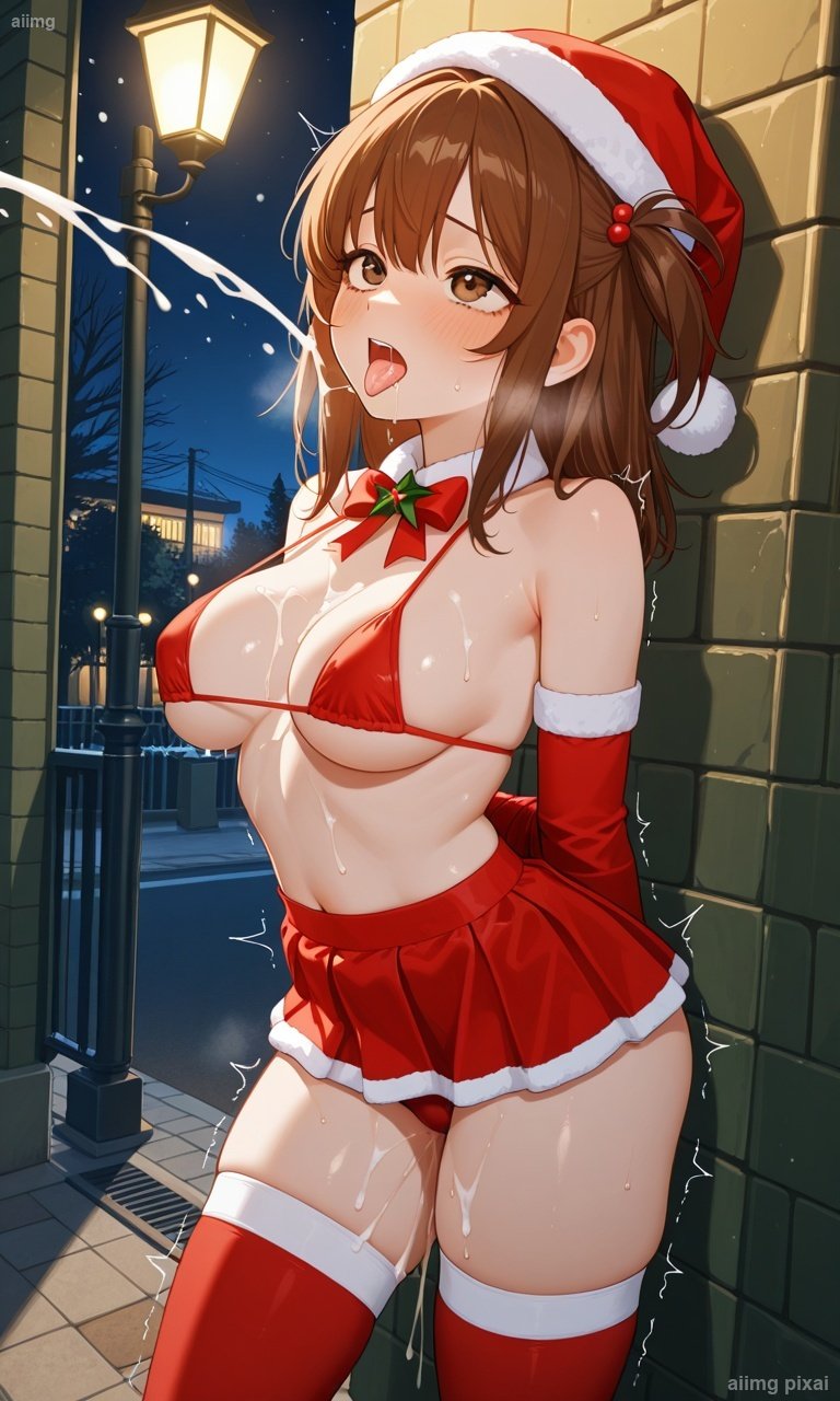 メリークリスマス 部屋でサンタ服の女の子：6