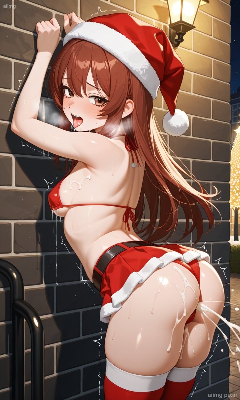 メリークリスマス 部屋でサンタ服の女の子：6