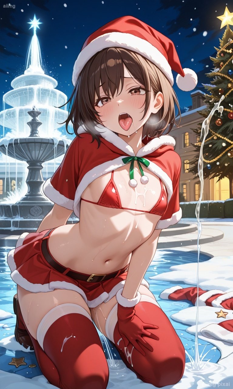 メリークリスマス 部屋でサンタ服の女の子：6