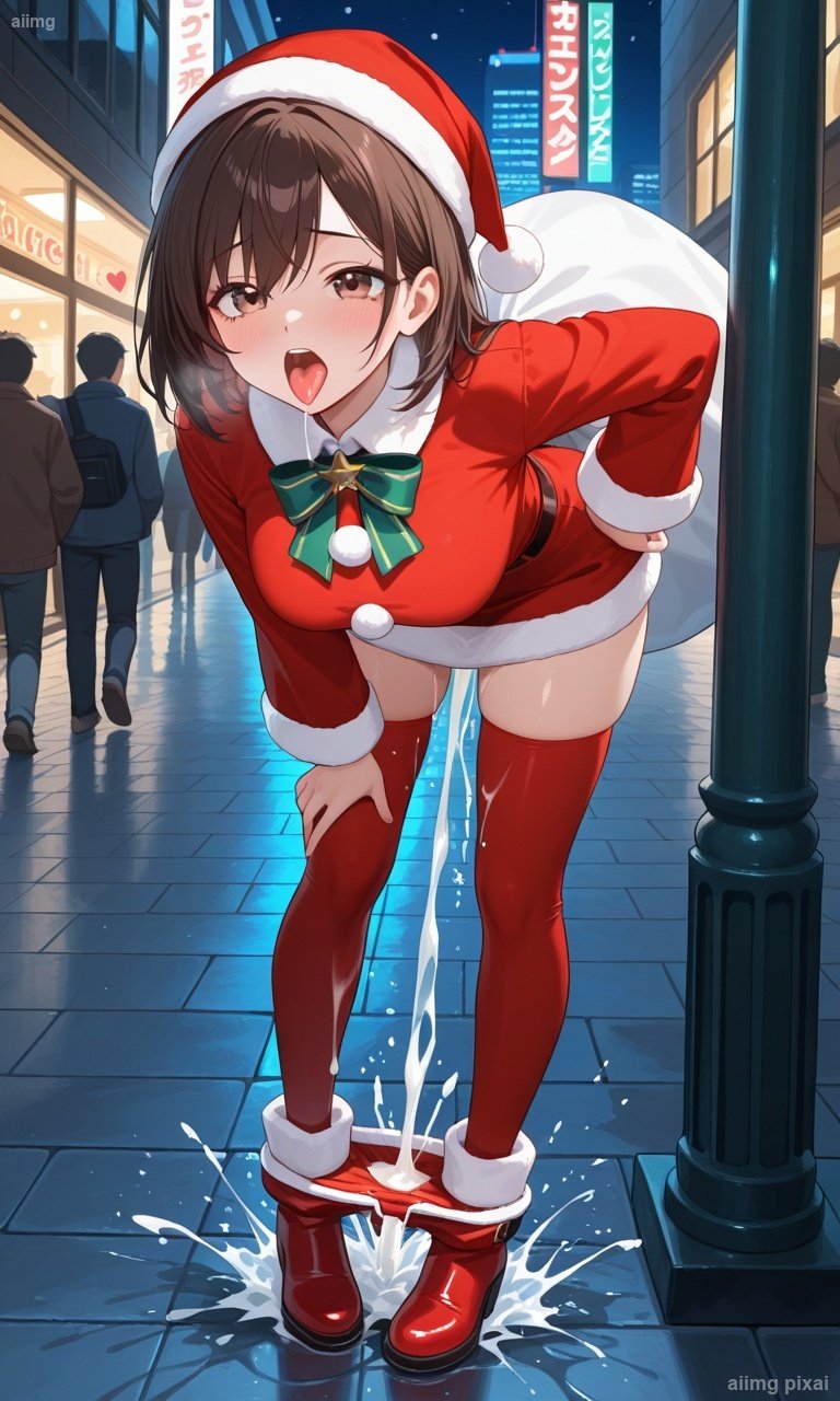 メリークリスマス 部屋でサンタ服の女の子：6