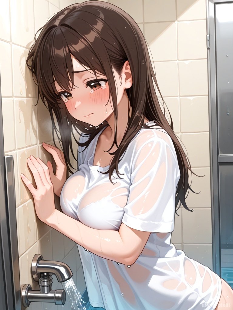 シャワー室でエッチしている女の子：1