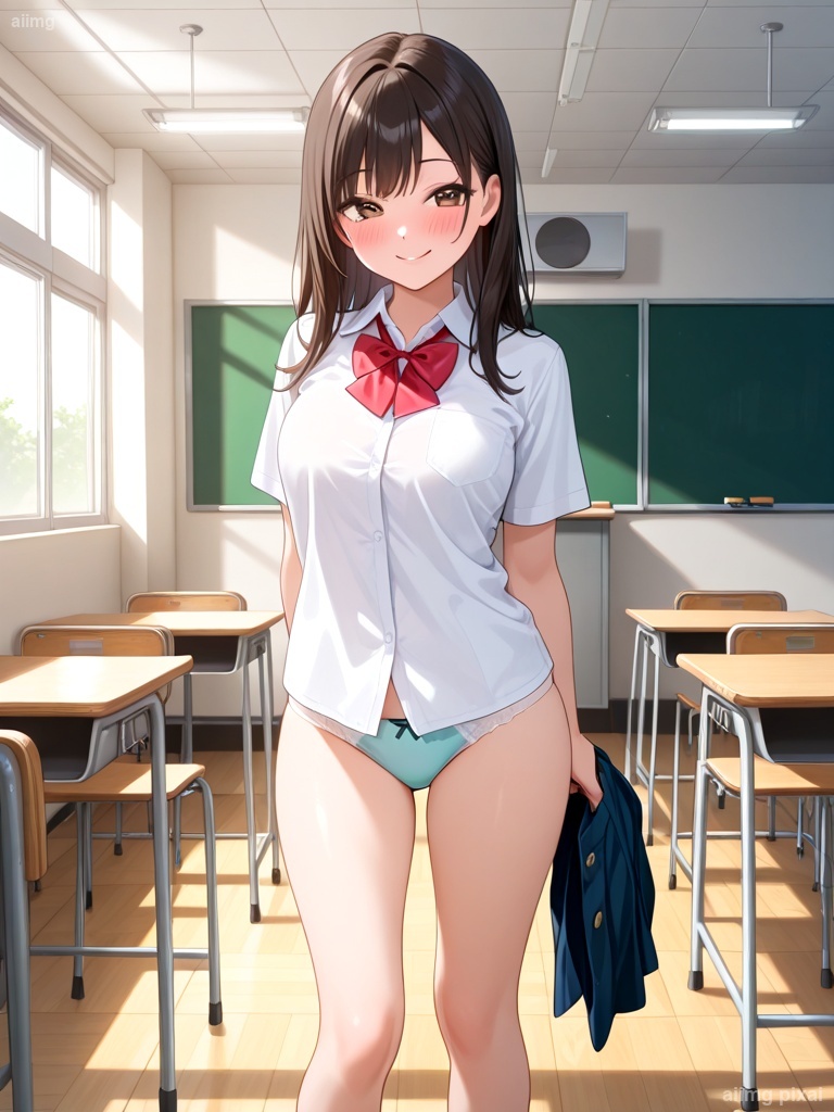 スカートを履いていない制服の女の子：2