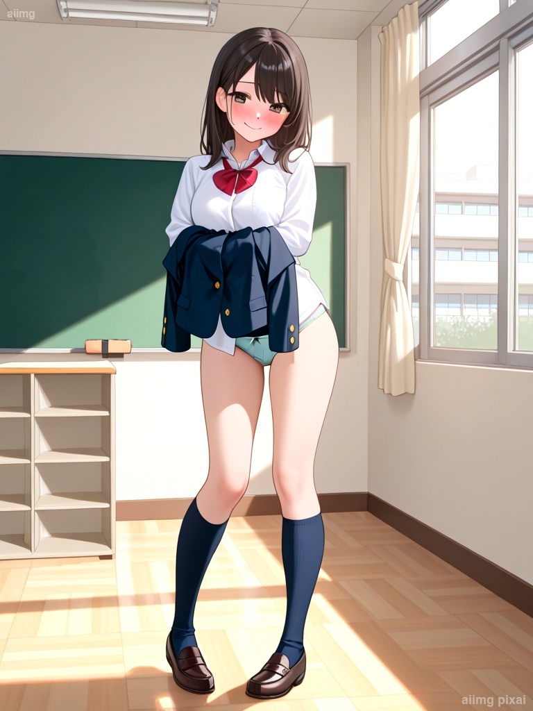 スカートを履いていない制服の女の子：2