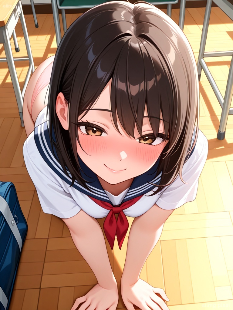 スカートを履いていない制服の女の子：2