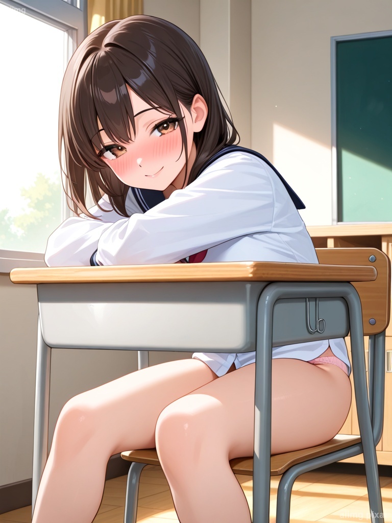 スカートを履いていない制服の女の子：2