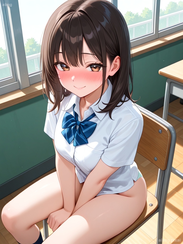 スカートを履いていない制服の女の子：2