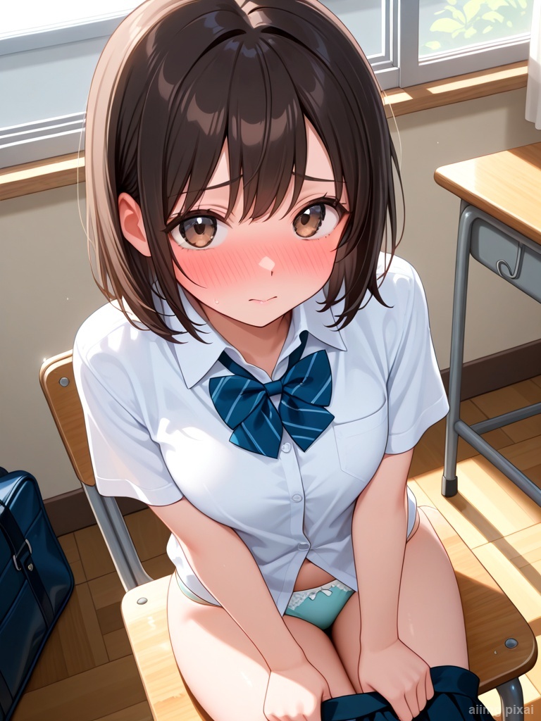 スカートを履いていない制服の女の子：2