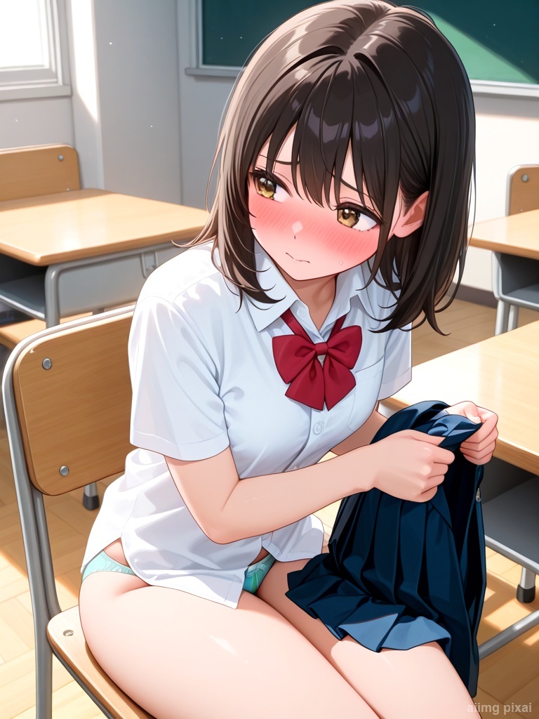 スカートを履いていない制服の女の子：2