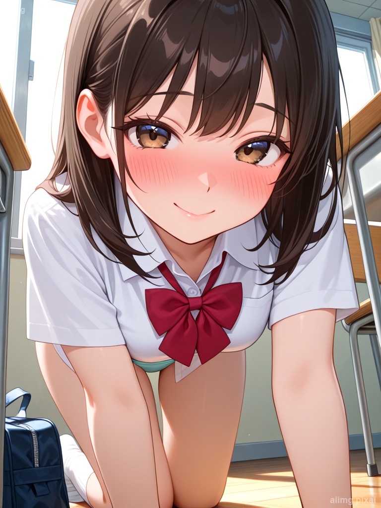 スカートを履いていない制服の女の子：2