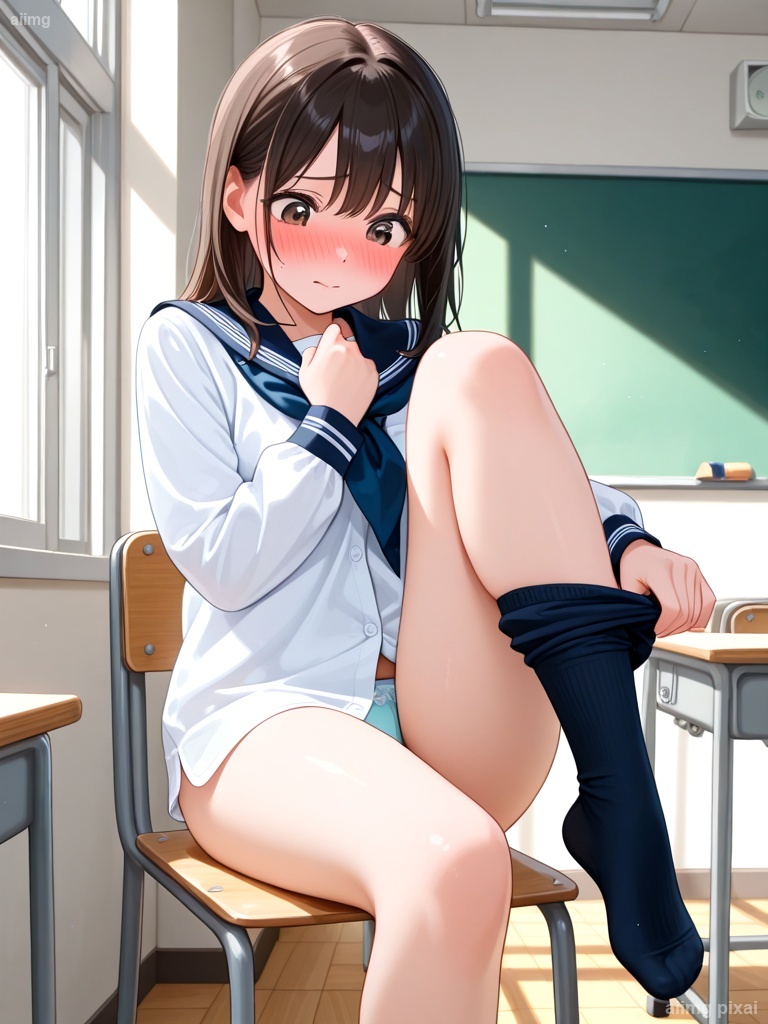 スカートを履いていない制服の女の子：2