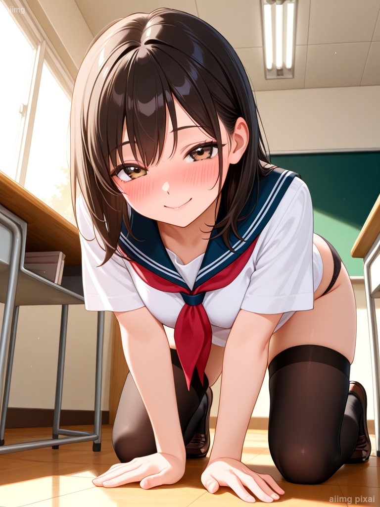 スカートを履いていない制服の女の子：2