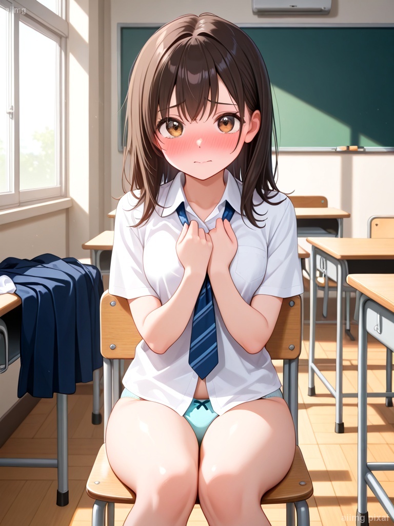 スカートを履いていない制服の女の子：2