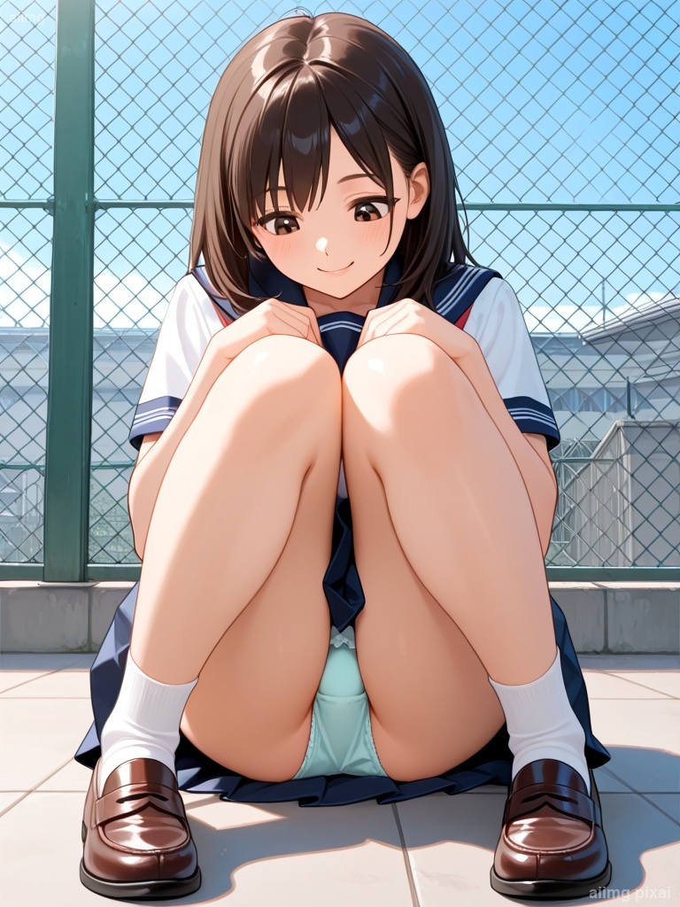 女の子の制服パンチラ：6