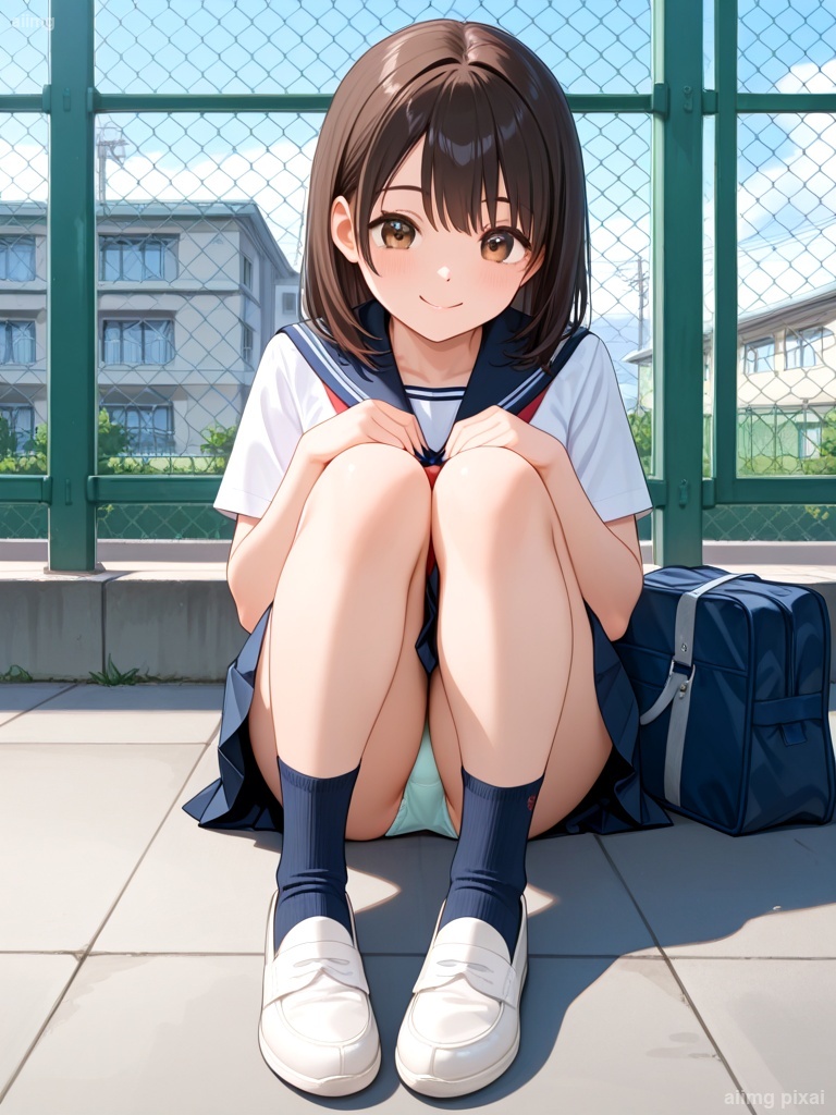 女の子の制服パンチラ：6