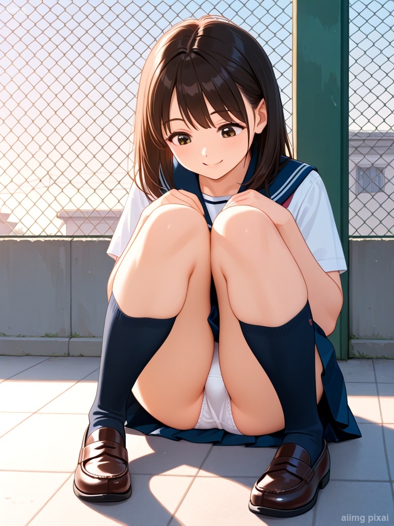 女の子の制服パンチラ：6