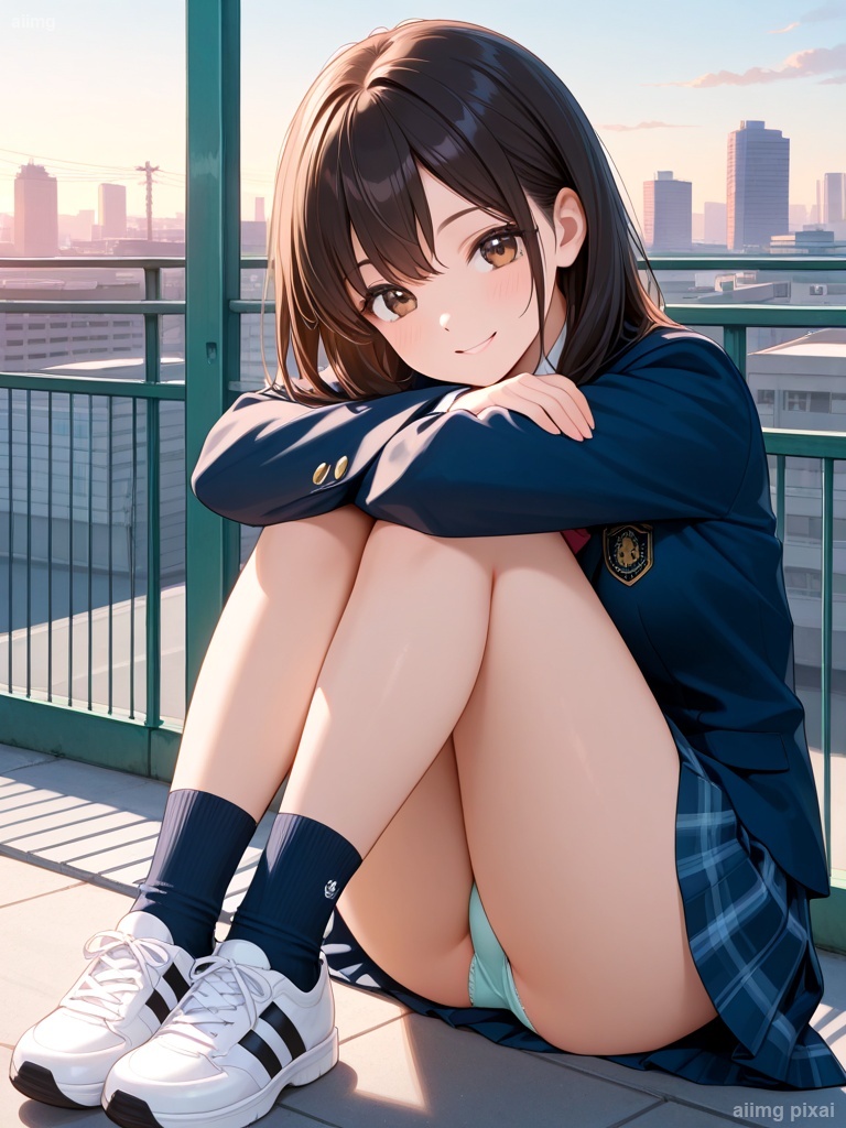 女の子の制服パンチラ：6