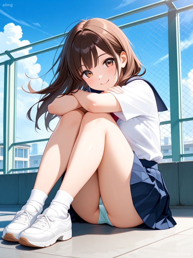 女の子の制服パンチラ：6