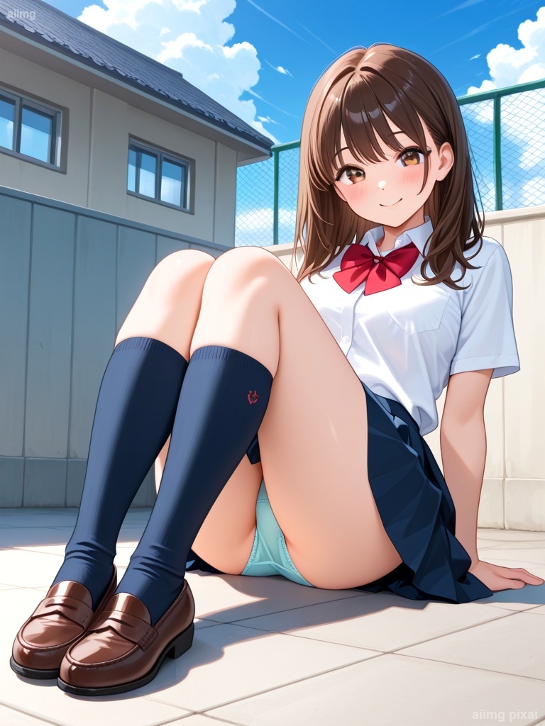 女の子の制服パンチラ：6