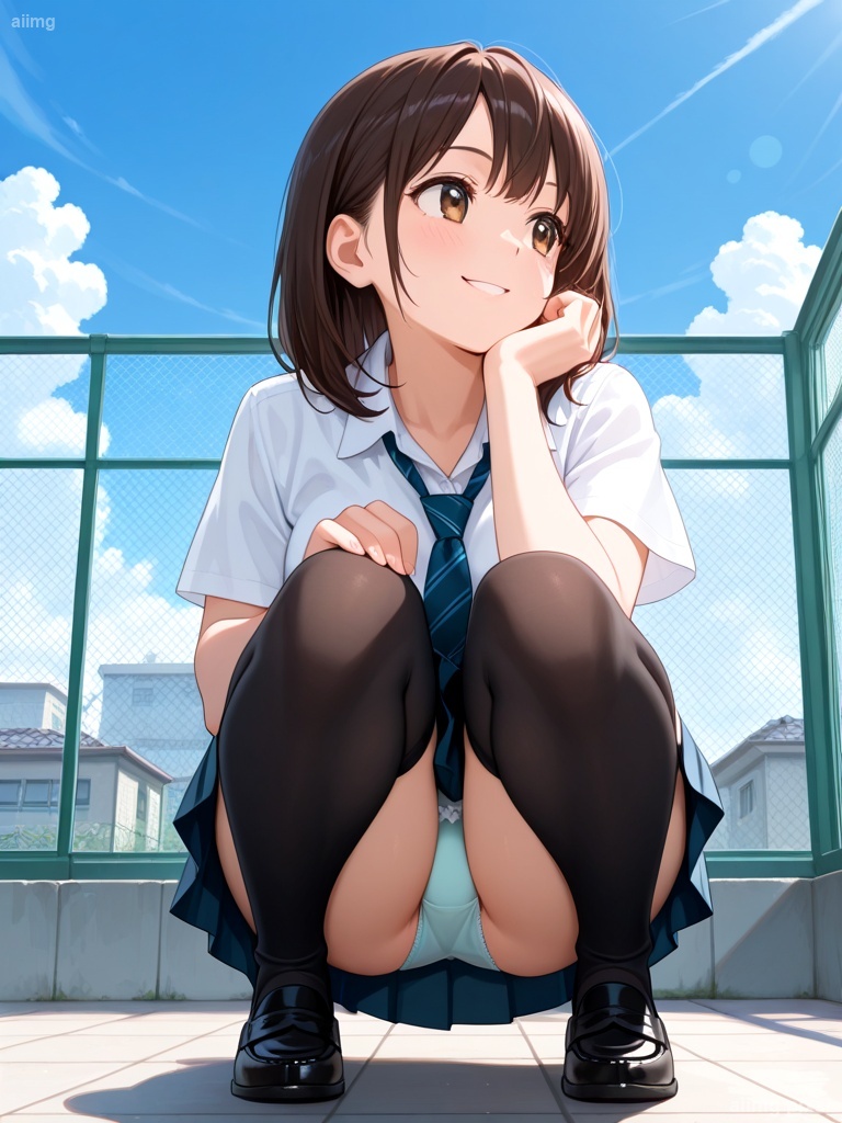 女の子の制服パンチラ：6
