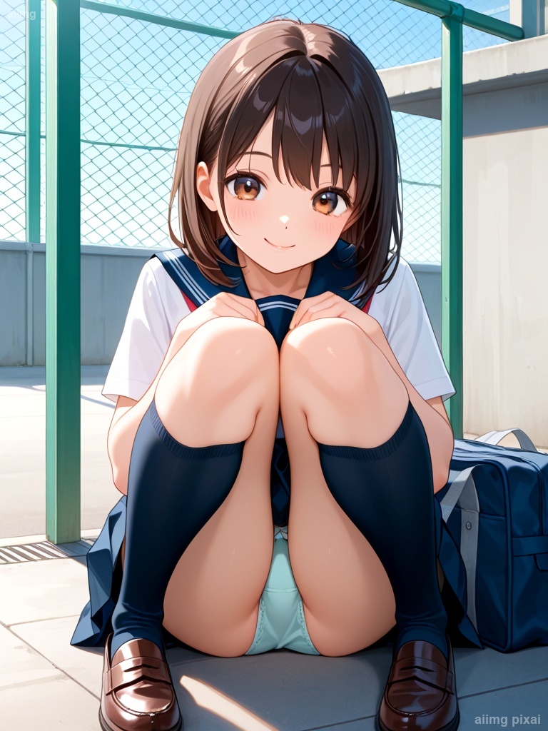 女の子の制服パンチラ：6