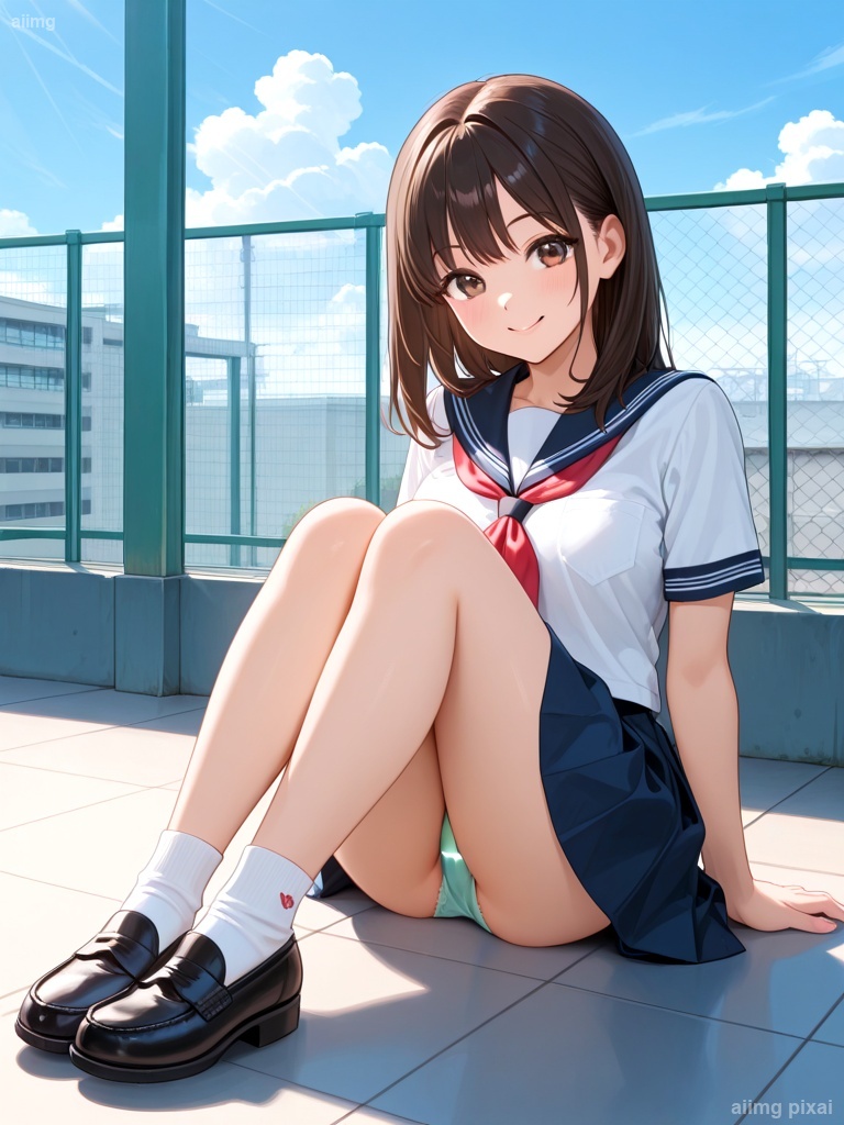 女の子の制服パンチラ：6