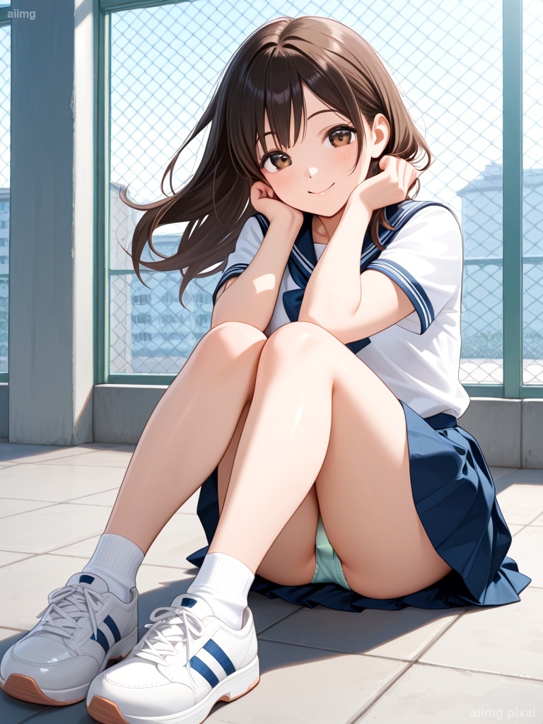 女の子の制服パンチラ：6