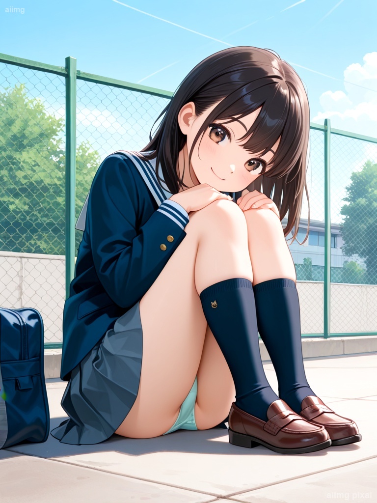 女の子の制服パンチラ：6