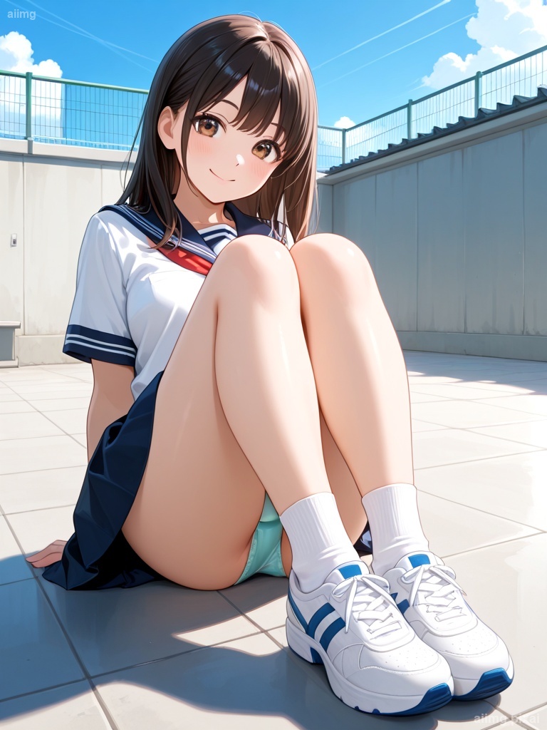 女の子の制服パンチラ：6