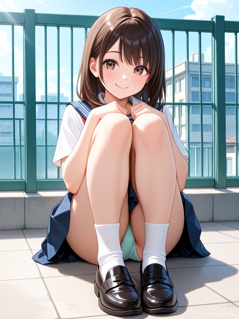 女の子の制服パンチラ：6