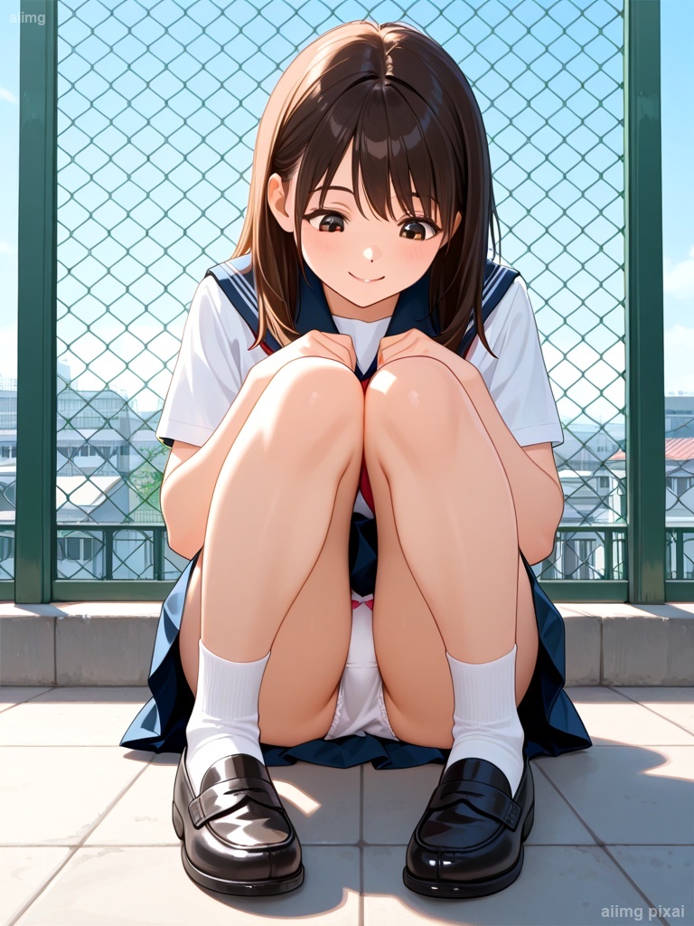 女の子の制服パンチラ：6