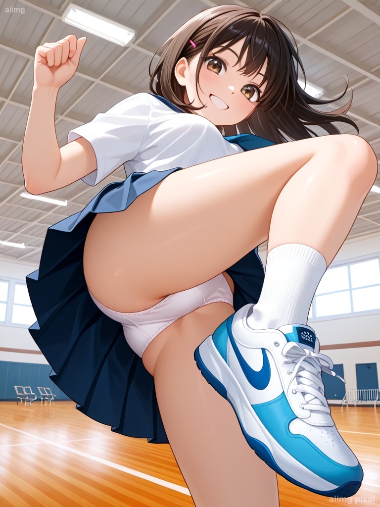 女の子の制服パンモロ：2