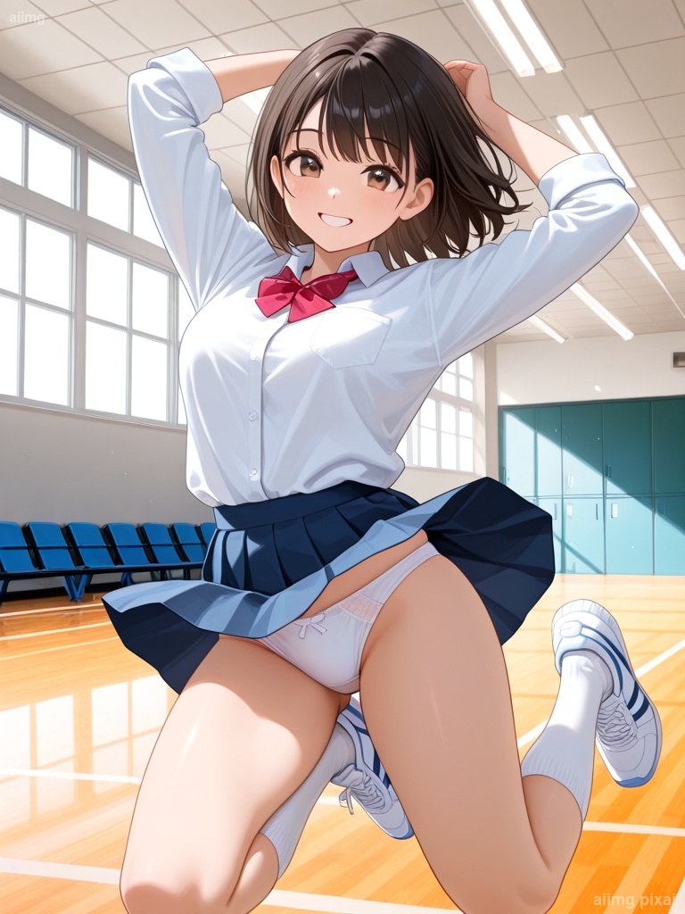 女の子の制服パンモロ：2