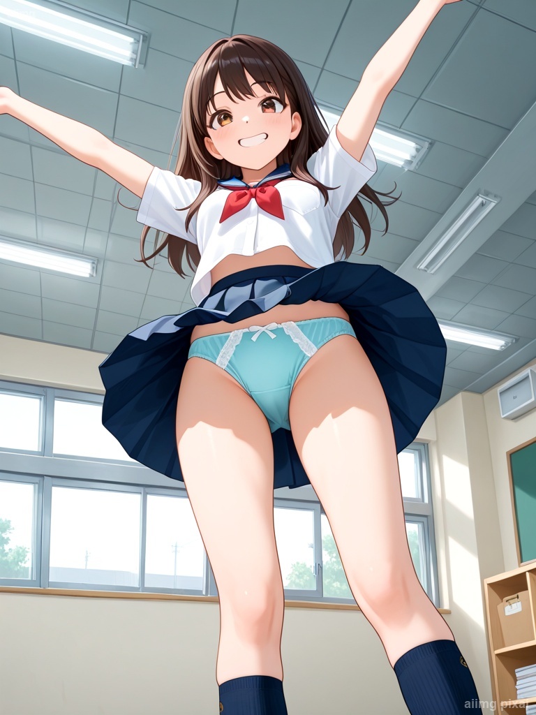 女の子の制服パンモロ：2