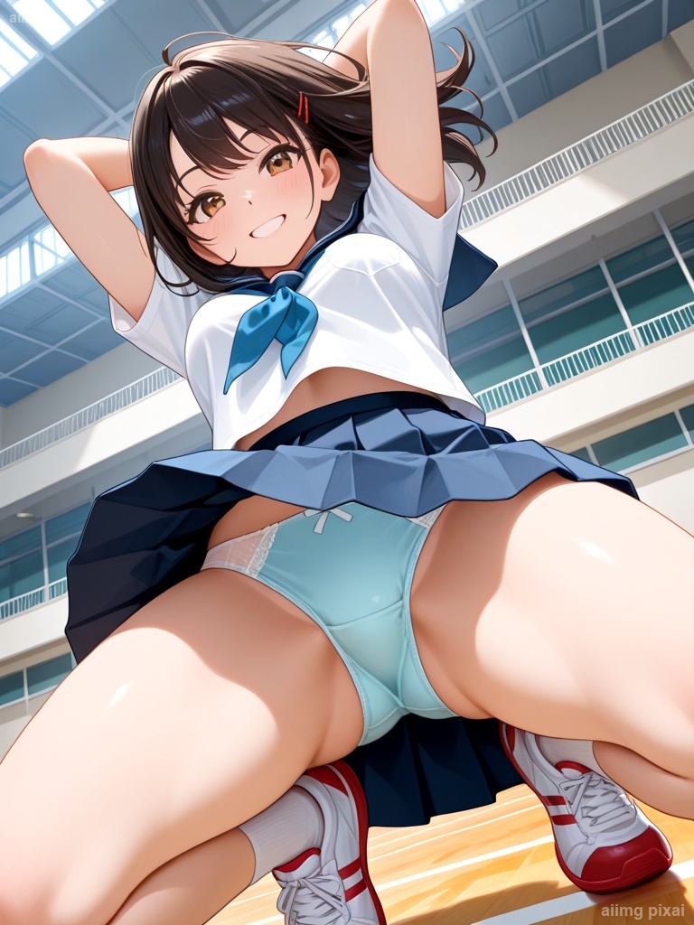 女の子の制服パンモロ：2