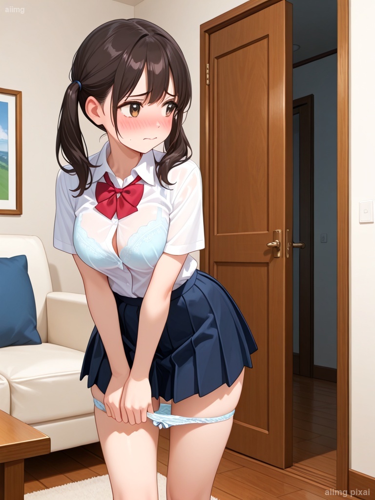 女の子のパンツ脱ぎかけ：1