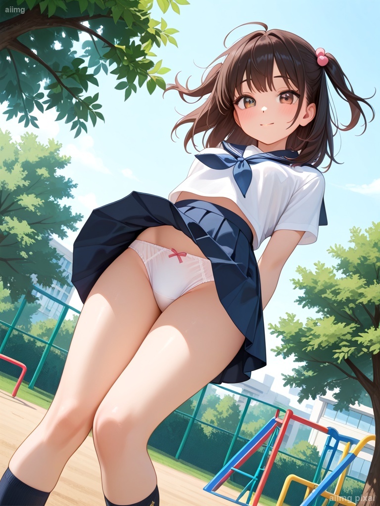 女の子の制服パンモロ：3