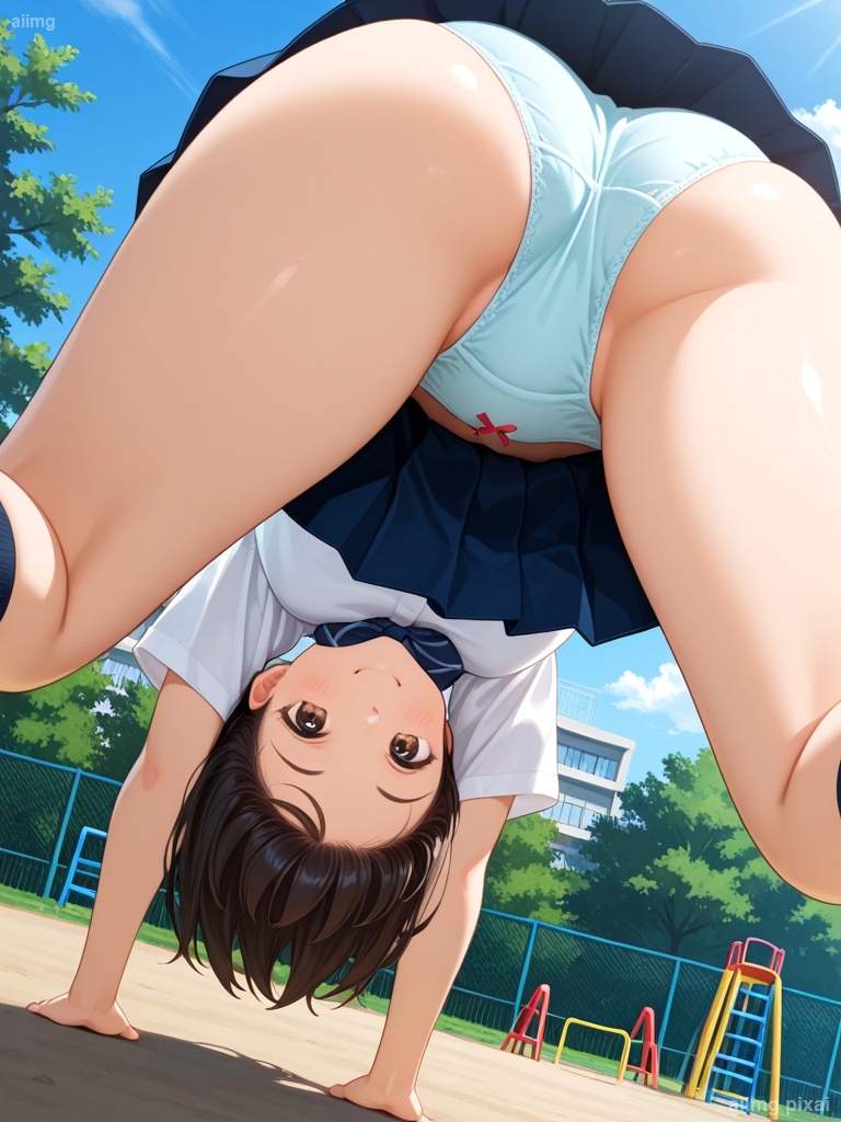 女の子の制服パンモロ：3