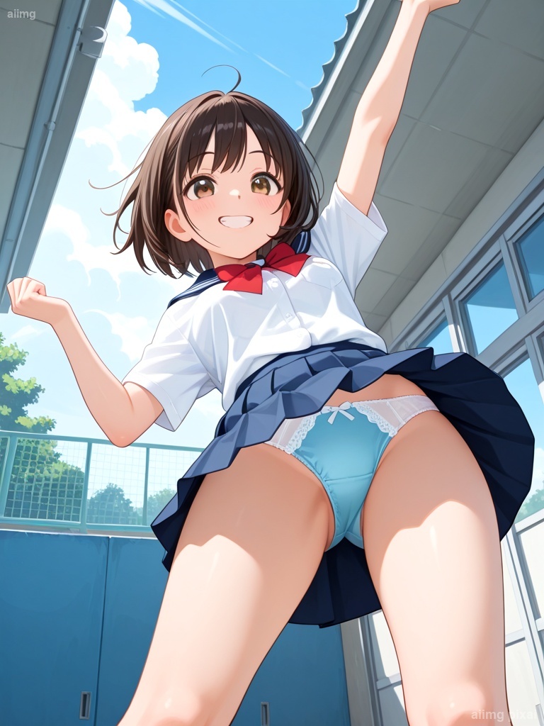 女の子の制服パンモロ：3