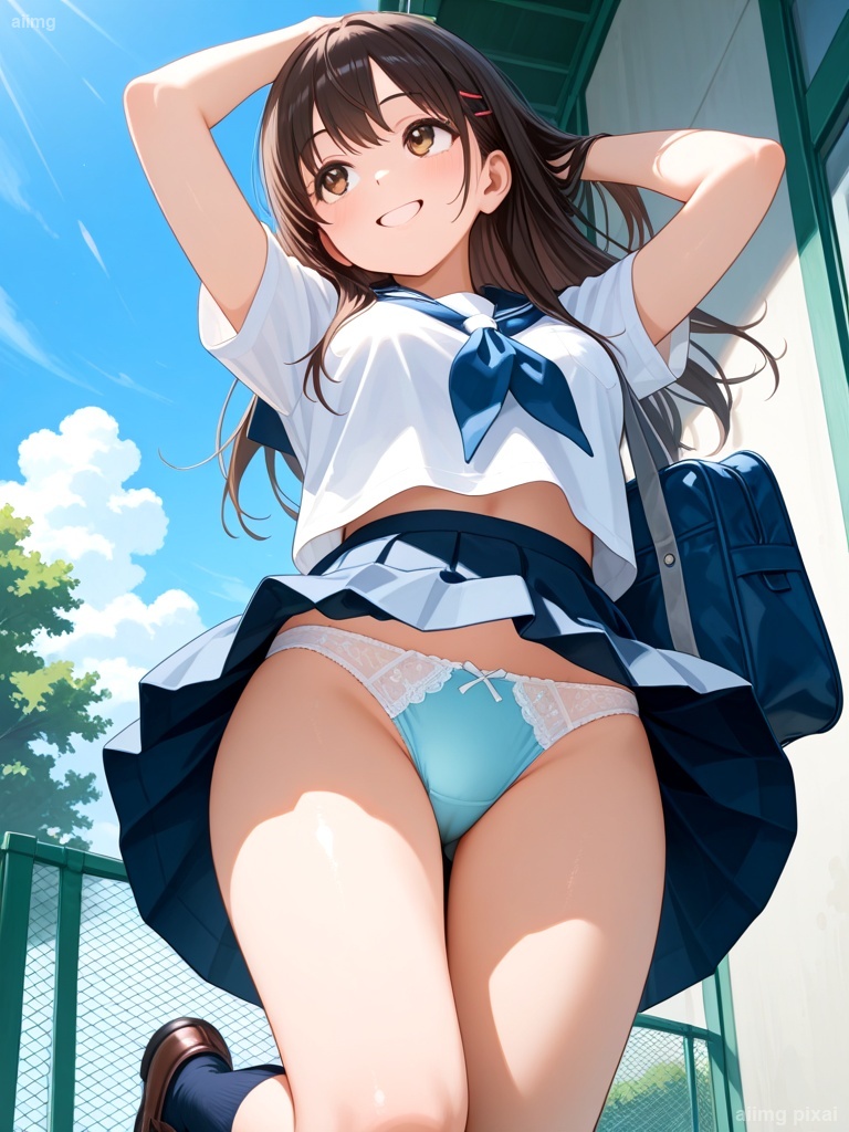 女の子の制服パンモロ：3