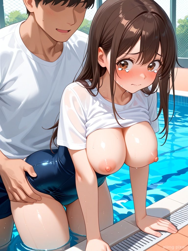 プールでエッチしている水着の女の子：2